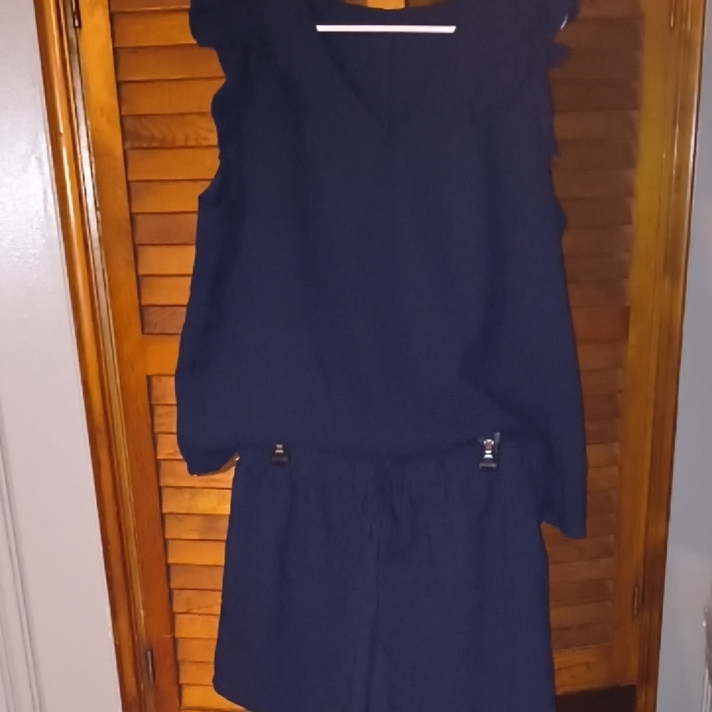 Emory Rose-Elegant Navy Sleeveless Ensemble